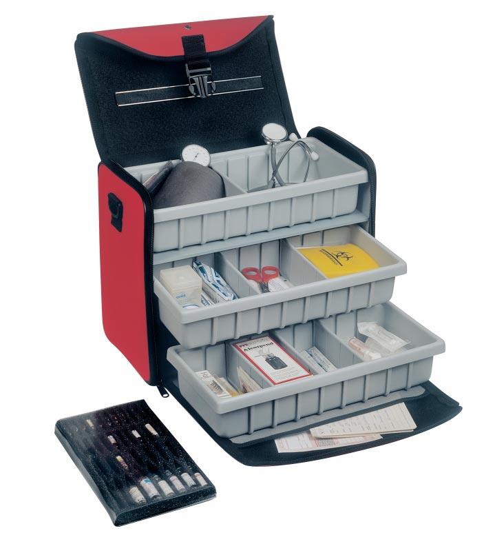 DOCTOR'S RELIABLE COMPANION MEDICUS The inner rack of the case features 2 plates and 3 removable variable compartments.