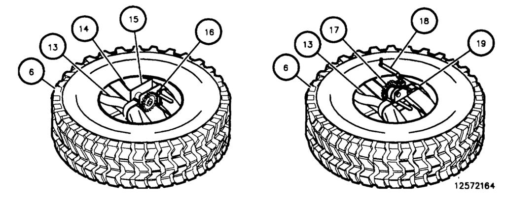 4-34. RADIAL TIRE, WHEEL, AND RUNFLAT REPAIR (Con t). WARNING Ensure runflat compressor strap is centered around runflat.