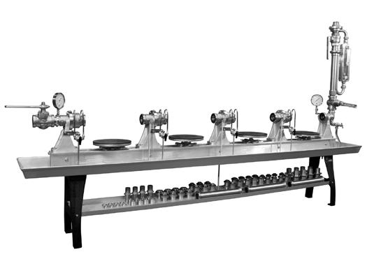 Ford Akron Type Test Benches For Large Meters Akron Test Benches are designed primarily for testing 1-1/4" through 2" meters but can hold smaller sizes with optional adapters.