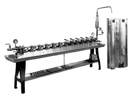 Test Bench Models Overview Ford Standard Test Bench Available in single row or double row configurations For testing 5/8", 5/8" x 3/4", 3/4" and 1" meters Adapters available for testing larger meters