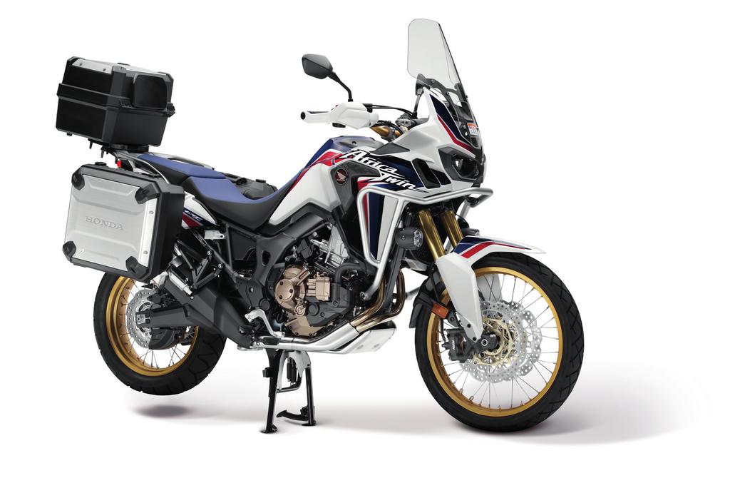 AFRICA TWIN ADVENTURE READY-TO-GO PACKS TO SUIT YOUR STYLE AND YOUR BUDGET Tailored accessory packs to maximise your motorcycle enjoyment. Specifically designed for you and your Honda.