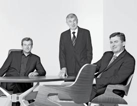 Second and third generation managing directors: Helmut, Werner and Joachim Link (left to right) Interstuhl The idea of a Swabian businessman and developer is embarking on an international journey.