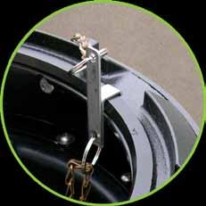 22. If equipped with a drain, adjust the position of the lower key ring on the chain so that the drain is held open when clipped up on the ledge of the snow plow ring. 23.