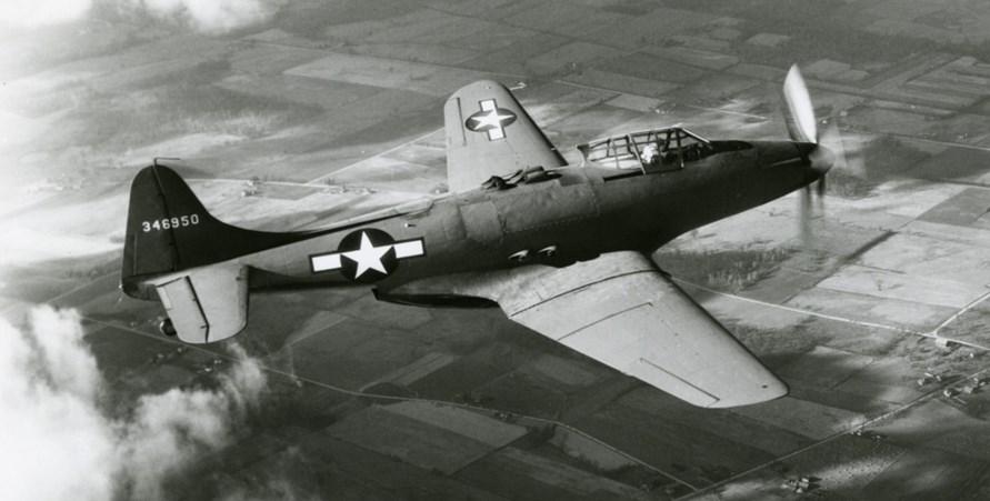 The first two XP-75 prototypes had P-40 wing panels, an A-24 tail, and F4U Corsair landing gear.