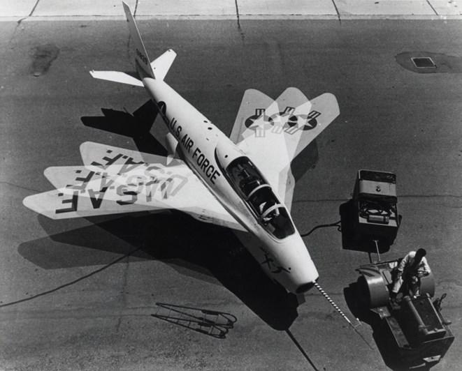 The X-4 on display was transferred to the Museum shortly after the program ended in 1953. It was restored by the Western Museum of Flight, Hawthorne, California.