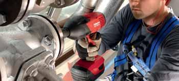 impact wrench SIW 22T-A Applications Driving HUS screw anchors from 8 mm to14 mm in diameter in concrete Tightening and releasing nuts and bolts from M12 to M24 Assembling steel