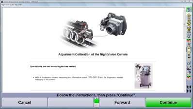 Adjustment/Calibration of the NightVision Camera Special tools are required to calibrate