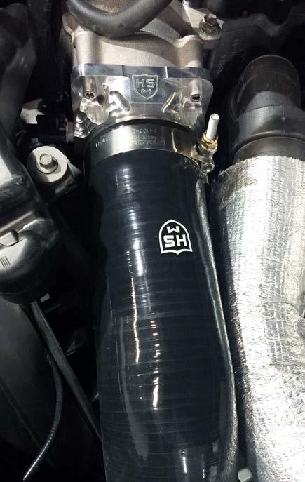 intercooler first, then install the upper part (the end WITH the HSM logo) to the previously installed HSM
