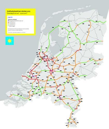 TNO report TNO 2015 R10188 20 / 37 Figure 11 The daytime (6:00-19:00) velocity limits on the motorway as published by the Dutch road authority for the period during which the