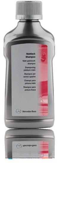 Mercedes-Benz Genuine Matt Finish shampoo Part number A 002 986 43 71 250 ml Concentrate without any moisturising effect. Highly-effective washing agents ensure speedy and effective dirt removal.
