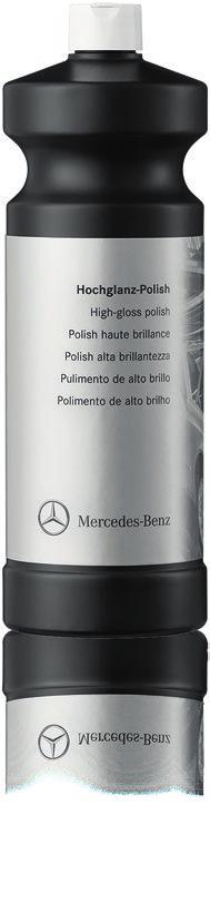 Mercedes-Benz Genuine High-gloss polish Part number A 000 986 87 74 09 1 l Silicone-free machine polish. Ideal finish polish for paintwork that has been machine pre-polished.