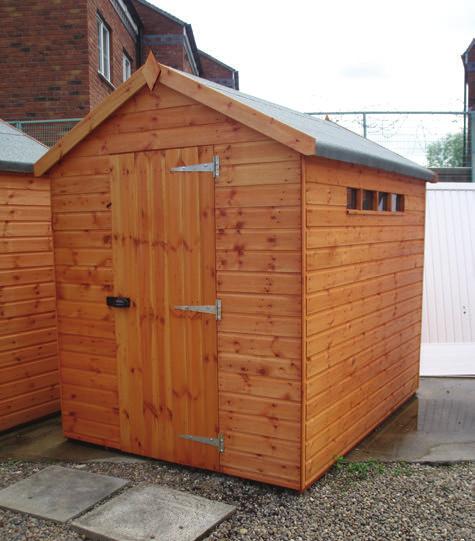 sheds A B C D A E B V C W D X E Y Z Security PENT Framing at 1-300mm intervals throughout the sides for increased strength 38mm x 50mm diagonal bracing in gable ends Galvanised bolted hinges Security