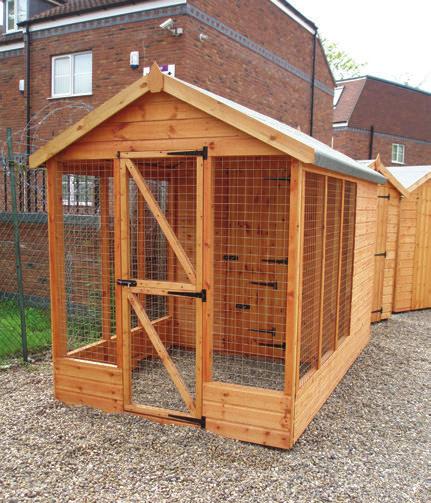 galvanised wire mesh 2 4 x 3 5 (at base) Hut with access hole Size 1930mm x 1041mm (6 4 x 3 5 ) Ridge 1016mm / 40 Doors 254mm x 279mm Internal access hole height 190mm Deluxe Apex Kennel 4 x 6 kennel