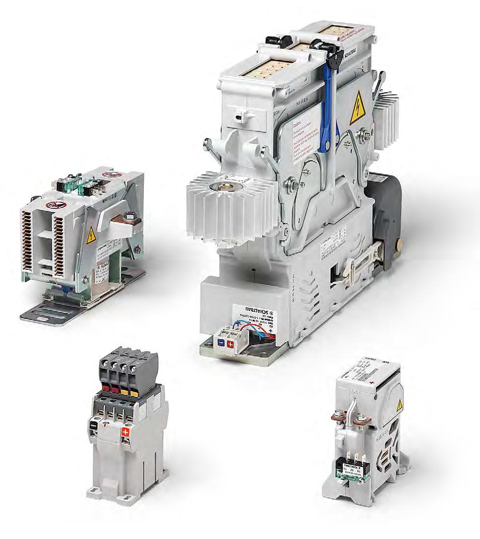 CONTACTORS FOR RAILWAY AND INDUSTRIAL APPLICATIONS With a view to the special requirements of railway engineering, Schaltbau has developed sophisticated solutions for extinguishing electric arcs and
