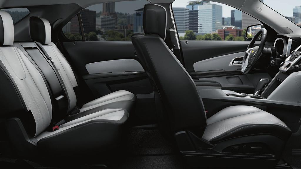 Equinox LTZ interior in Light Titanium-Color/Jet Black with available features. THE INTERIOR SPEAKS VOLUMES. THE PLACE FOR SPACE. Transform your Equinox into an everyday space solver.