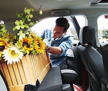 The 60/40 split-folding rear seat provides additional cargo-carrying flexibility. 3.