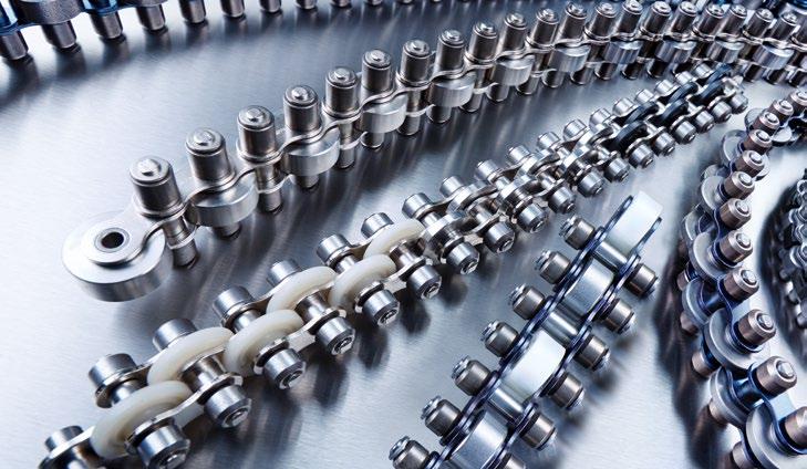 Contamination of installation and material to be conveyed due to chain lubrication Accumulation chains from iwis with special redesigned joint and transport rollers made of sintered metal a technical