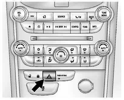 6-4 Lighting Hazard Warning Flashers (Hazard Warning Flashers): Press this button located on the instrument panel below the audio system, to make the front and rear turn signal lamps flash on and off.