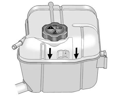 The coolant surge tank pressure cap can be removed when the cooling system, including the surge tank pressure cap and upper radiator hose, is no longer hot. 1.
