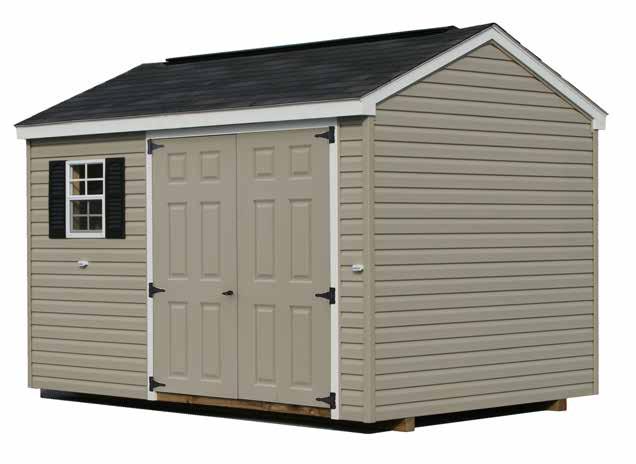 I Classic A Frame Standard Features Includes 1 Standard Double Door 1-18x23 Windows on Sheds up to 10 Long 2-18x27 Windows on sheds up to 12 long 2-24x27