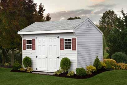 2-24x27 Windows on sheds 14 or longer 5/12 Roof Pitch Wall Height - Front: 86 1 / 2, Back:76 1 / 2 14 Front Overhang