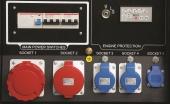MCP - Manual control panel Mounted on the genset and complete of: analogue instrumentation, control, protection of the generating set, protected through door with lockable handle.