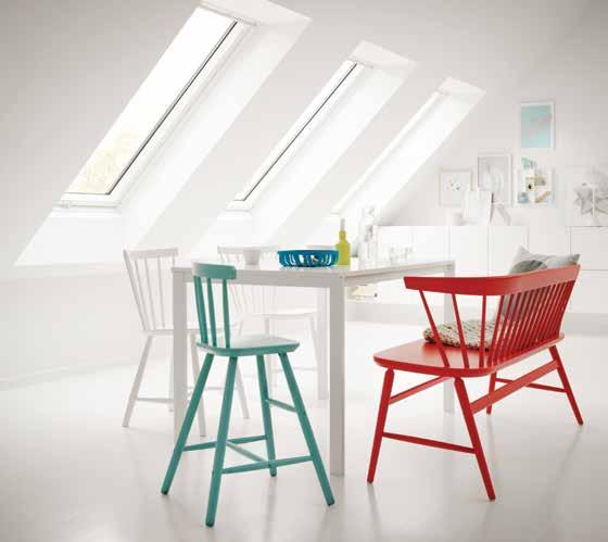 Roof Windows The NEW VELUX white painted roof window provides a touch of elegance for all living spaces.