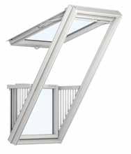 Locking device that keeps sash in open position and ventilation flap. Optional insect screen and blinds available.