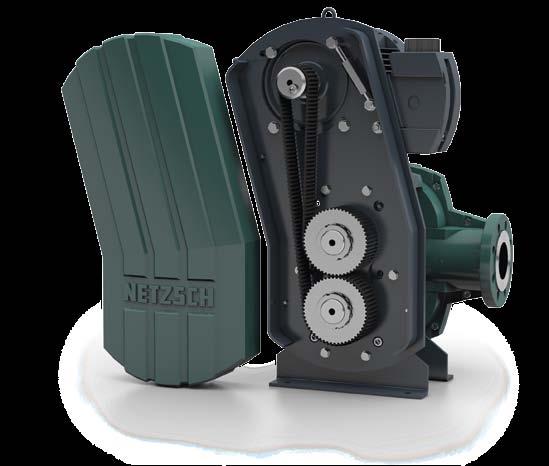 25 26 NETZSCH Rotary NETZSCH Rotary Functioning principle The drive motor transmits power via a double-sided tooth belt which both drives and synchonises the pump shafts.