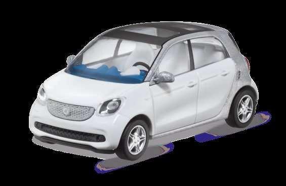 white/midnight blue B 9 07 smart fortwo coupé, C :, manufacturer: Norev