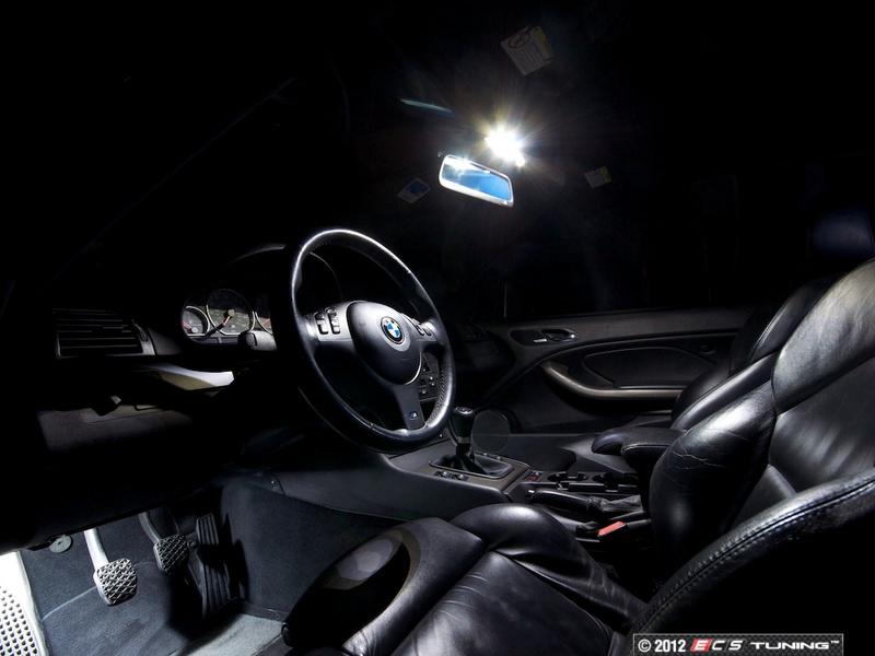 LED Installation Instructions Interior Lighting Kit for BMW E46 Sedan Tools Trim removal tool ES517779 (Kit) Kit Contents 8-chip wedge base white LED (qty 7) 36mm white LED festoon (qty 3) 42mm white