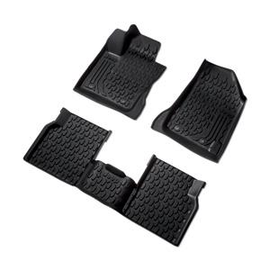 These black moulded, custom-fit mats feature deep grooves to trap and hold water, snow and mud,
