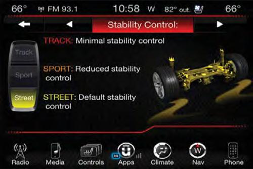 Stability Control UNDERSTANDING YOUR INSTRUMENT PANEL Track Pressing the Track button on the touchscreen will provide minimal stability control.