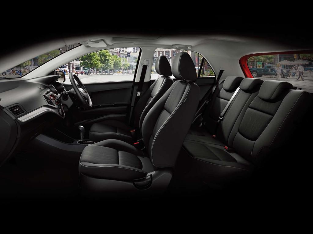 Room to stretch Room to dream The Picanto interior offers inviting style and comfort, with new seat cloth design and a deeper