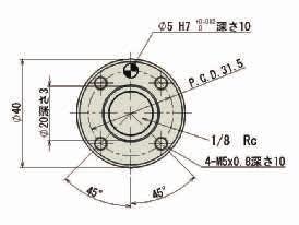 The recommended end effector attachment method is shown below. Installation End effector attachment If attached to tool flange M5 hole M5 hole Model Bolt Qty Nm Torque kgfcm R6Y3 Series M5 4 4.