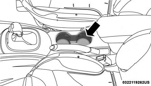 84 GETTING TO KNOW YOUR VEHICLE The front center armrest can also be lifted up and adjusted in three positions.