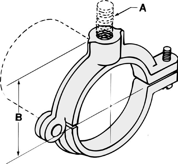 Split Ring Hangers Fig. 508R HINGED EXTENSION SPLIT CLAMP Fig. 508R OLT THREAD Designed for non-insulated stationary pipe lines in either a horizontal or vertical position.