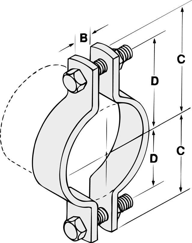 Clamps Fig. 520* Fig. 52 Fig. 520 & 52 STANDARD PIPE CLAMP PLAIN ELECTRO-GALVANIZED Designed to be used in the suspension of non-insulated pipe lines. Normally used in conjunction with Fig.