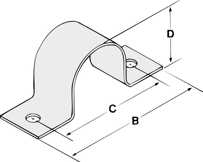 Straps Designed to hold pipe or conduit flush with mounting surface for light duty applications. Electro-galvanized Specify pipe size and figure number. Fig.
