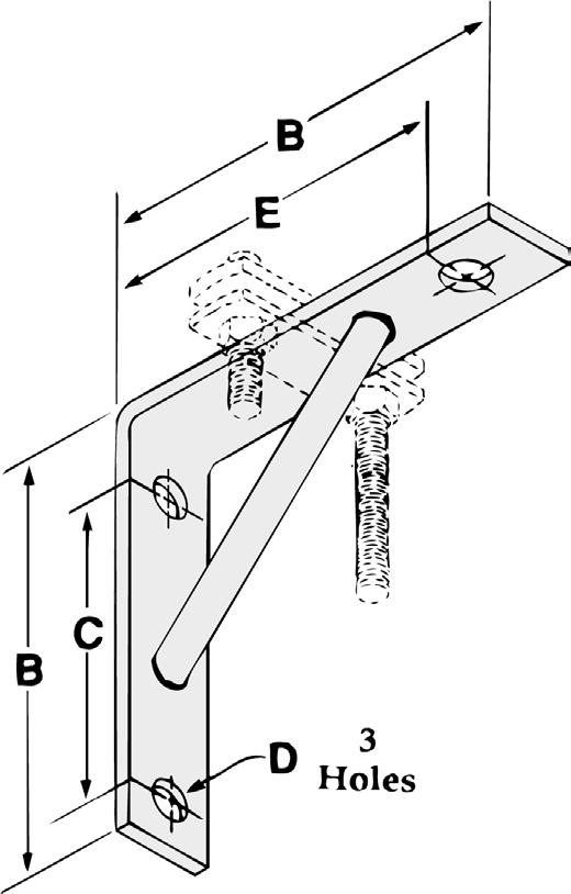Wall rackets Designed to suspend hanger rod for support of light loads under 750 lbs. Normally used in conjunction with Fig. 850C wall bracket clip.