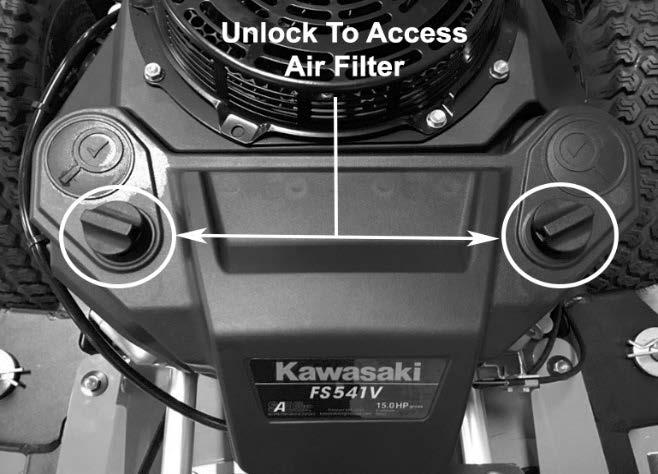 KAWASAKI FS541V (CONTINUED) The air cleaner is the engine s only defense against damaging foreign particles.