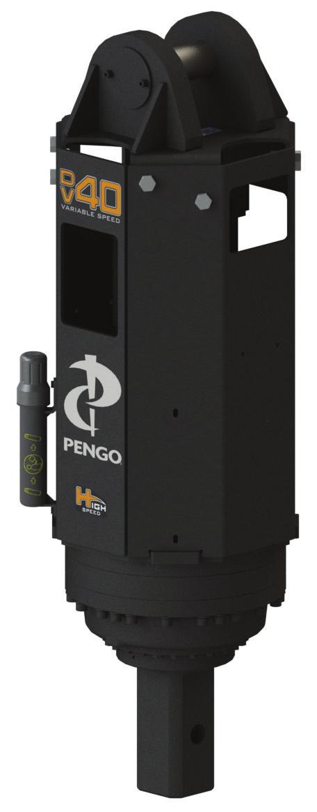 DV-40 DRILLING DRIVE VARIABLE SPEED DRIVE UNIT PN 610385 use with Pengo Excavator Augers Variable Speed Models must have a drain line.