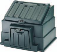 750 mm 880 mm 980 mm Capacity: 300 kg Harlequin bunker storage products are available in four varieties - coal bunkers, salt/ grit bins, garage tidy bins and garden tidy bins.