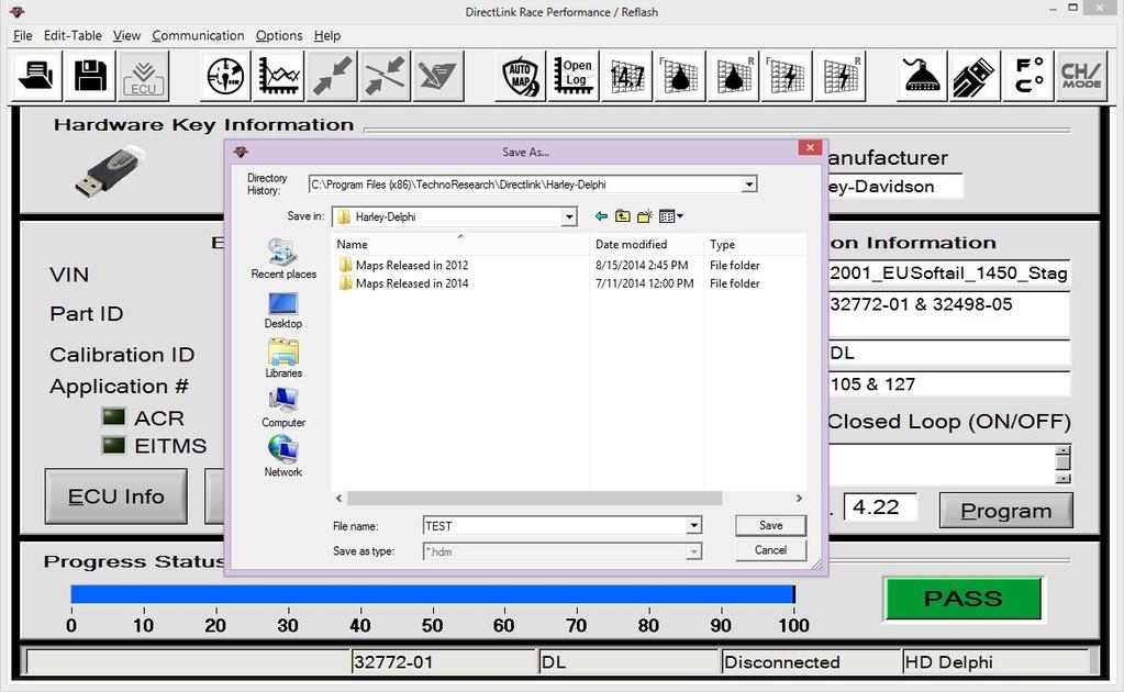 7. How to Save the Modified Calibration 7.1 Save as Click the Save as icon or go to File menu and select Save As. Note: Always save the original calibration before programming the new calibration.