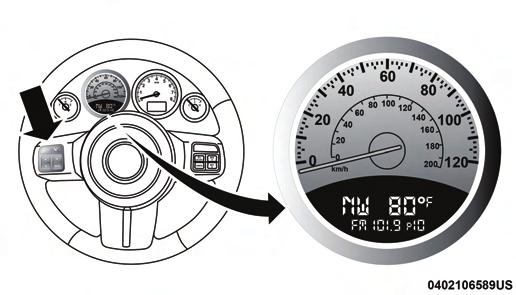 GETTING TO KNOW YOUR INSTRUMENT PANEL 101 Audio Mode Display Tire Pressure Monitor (TPM) The system allows the driver to select information by pushing the following buttons mounted on the steering