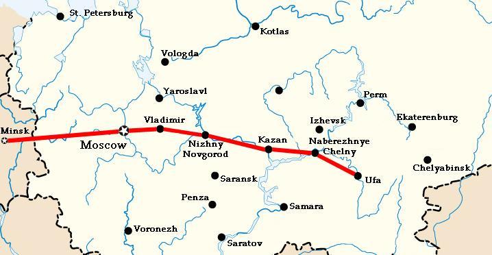 GEOGRAPHICAL POSITION Federal rout Moscow Ufa. The highway connecting East and West.
