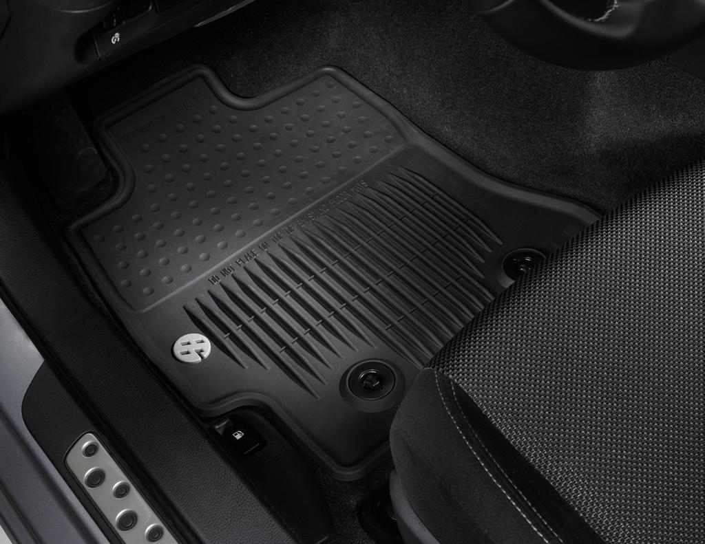 INTERIOR 1 /8 All-Weather Floor Mats Trek through the elements and enjoy the view without worrying about dirt on your carpet with these lightweight, all-weather floor mats.