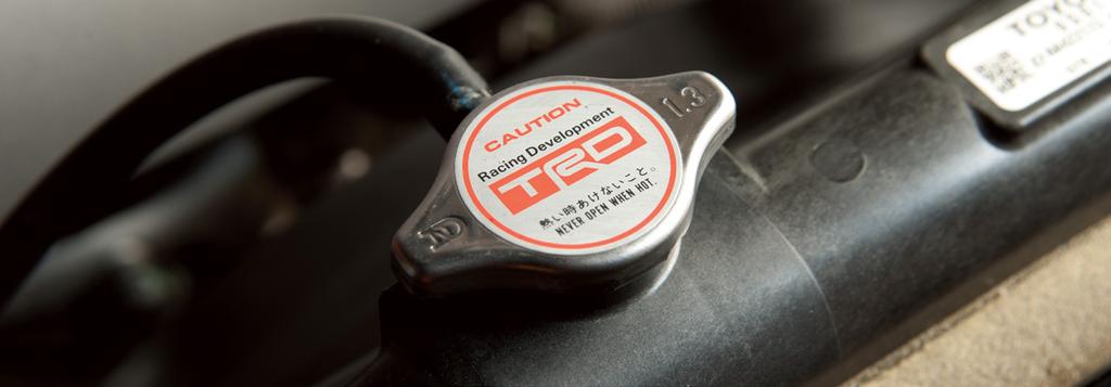 6 /10 TRD Oil Cap The legendary Toyota Racing Development logo is on display every time
