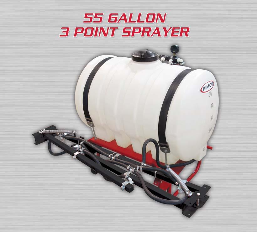 MISC. SPRAYERS 7 LG-55-3PT 55 Gallon Corrosion Resistant Pressure Adjusting Relief Valve Single Off-On Boom Control 7 Nozzle Folding Boom With 140 Coverage Pump Kit To FIt Most Roller