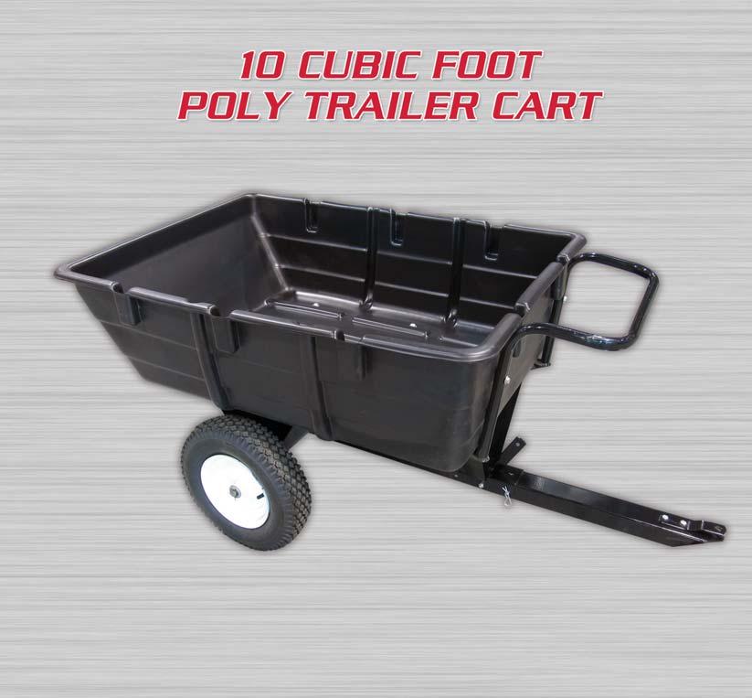 TRAILER CARTS 9 TC-10-P 10 Cubic Foot Trailer Cart Box Design: One Piece Molded-In Features Let You Add Box Dividers & Side